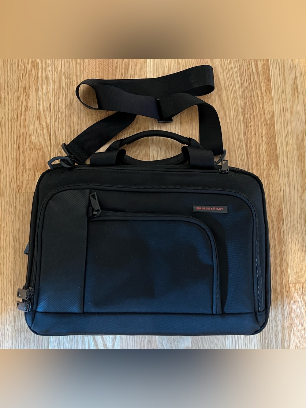 Briggs & Riley Black Men's Laptop Briefcase with Removable Shoulder Strap